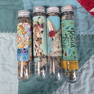 Micro Puzzles Miniature Jigsaw Puzzle Lot of 4 Tubes - Animals & More NEW